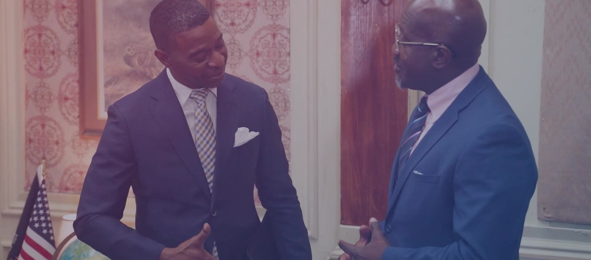 Black business leaders meeting and shaking hands